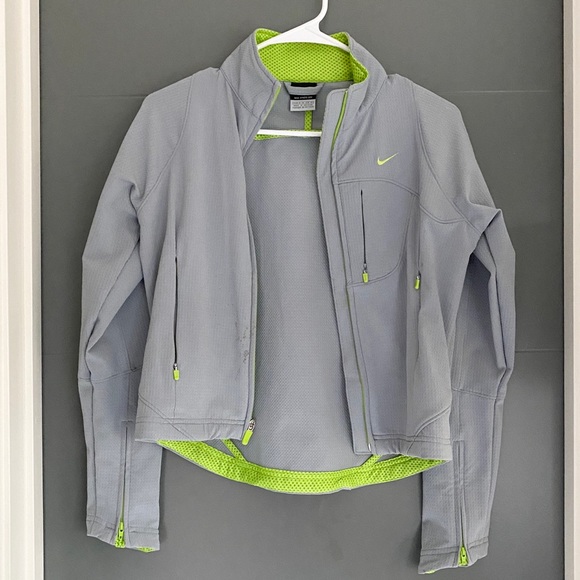 Nike Jackets & Blazers - NIKE Neon Green & Grey Jacket / Size XS
